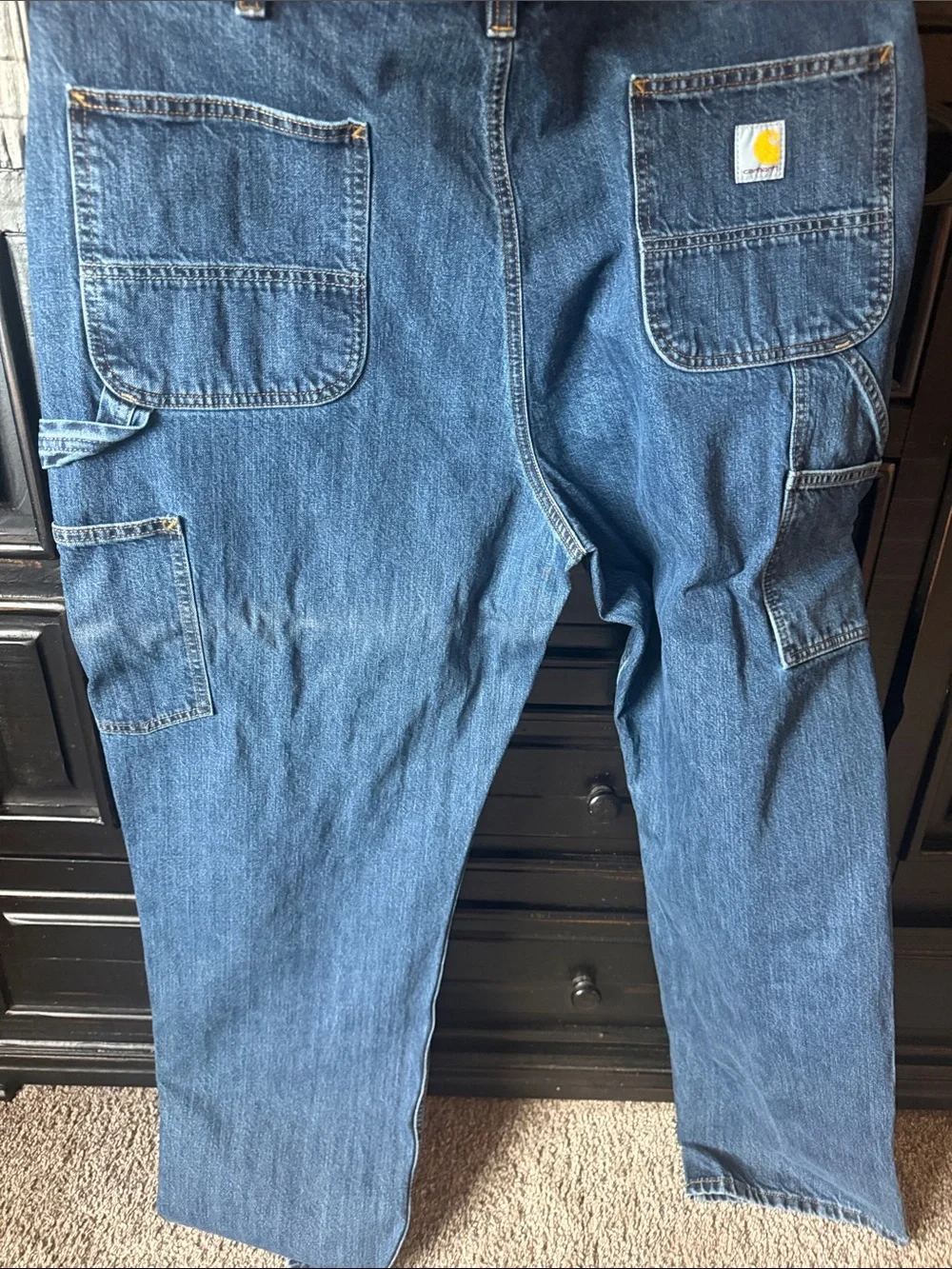 Carhartt Men's double front Medium Blue Relaxed Carpenter Jeans